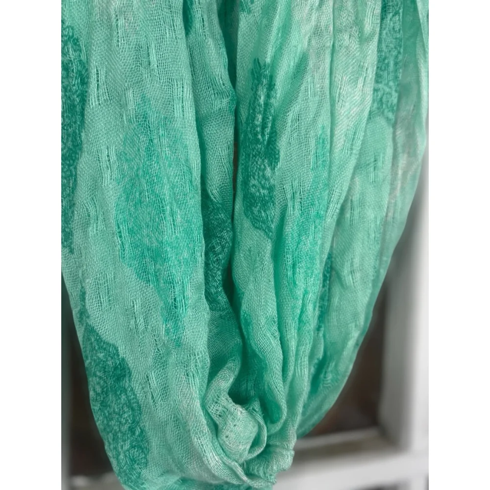 Charming Charlie Women's Turquoise Hand Dyed Gauze Weave Infinity Scarf Casual